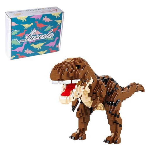 Larcele 1559 Stücke Mikro Bausteine Spielzeug Kit, Mini Dinosaurier Bricks Bauen Bauklötze Satz KLJM-06 Mehrweg (Tyrannosaurus) von Larcele