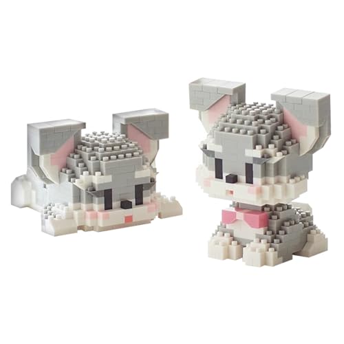 Larcele 384 Stücke Mikro Tier Bausteine Spielzeug Kit, Mini Hund Bricks Bauen Bauklötze Satz KLJM-11(2 in 1 Schnauzer) von Larcele