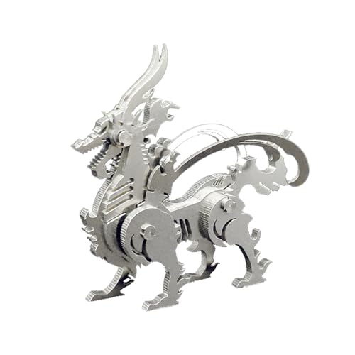 Larcele 3D Metall Mechanische Puzzles für Erwachsene, DIY Montage Stahl Mythische Kreaturen Serie Metall Puzzle Home Dekorationen Kunst Handwerk Bauspielzeug KJPZ-02 (Kirin) von Larcele