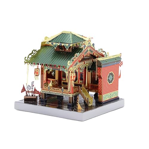 Larcele 3D-Metall-Puzzle-Modellbausätze, DIY-Montage, chinesische traditionelle Baumodellbausätze, Miniatur-Puzzles GFPZ-02 (Theaterbühne) von Larcele