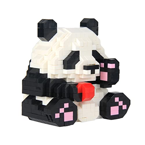 Larcele 700 Stücke Mikro Bausteine Spielzeug Kit, Mini Bricks Bauen Bauklötze Satz KLJM-09 Mehrweg (Panda huahua) von Larcele