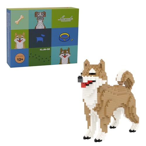 Larcele 814 Stücke Mikro Hund Bausteine Spielzeug Bricks Satz Mini Haustier Bauen Bauklötze KLJM-02(Rüde Shiba Inu) von Larcele