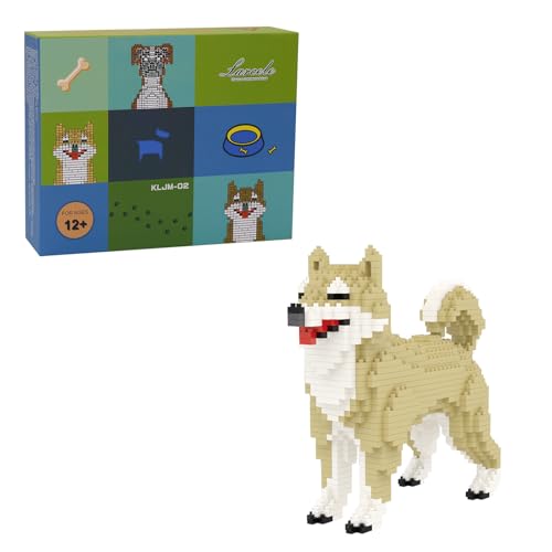 Larcele 814 Stücke Mikro Hund Bausteine Spielzeug Bricks Satz Mini Haustier Bauen Bauklötze KLJM-02(Weiblich Shiba Inu) von Larcele