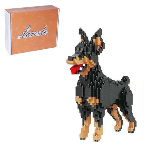 Larcele 957 Stücke Mikro Bausteine Spielzeug Kit, Mini Tier Bricks Bauen Bauklötze Satz KLJM-05(Dobermann) Mehrweg von Larcele