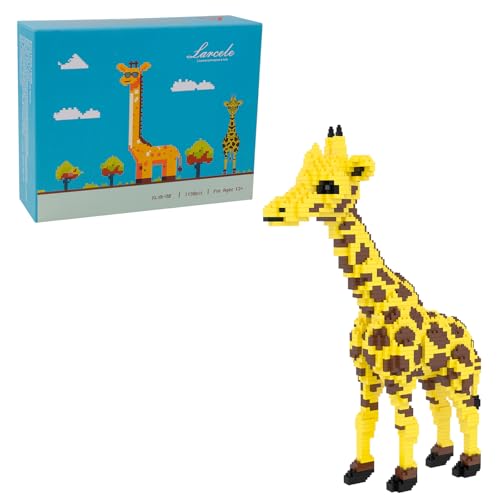 Larcele Micro Bausteine Set, DIY Mini 3D Bauspielzeug Steine, 1350 Teile KLJM-08 (Giraffe) von Larcele