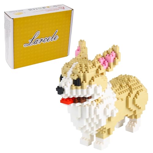 Larcele Micro Dog Bausteine für Haustiere, Mini-Bausteine, 950 Teile, KLJM-02 (walisischer Corgi) von Larcele