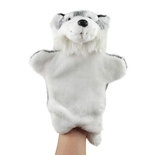 Larcele Niedlichen Plüsch Handpuppe weichen Stofftier Spielzeug (SO-19 Grau Wolf) von Larcele