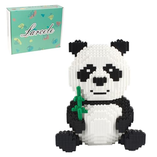 Larcele Panda Bausteine Spielzeug Bricks Tier Bauen Bauklötze,3689 Stücke KLJM-02 (Modell 2840) Mehrweg von Larcele