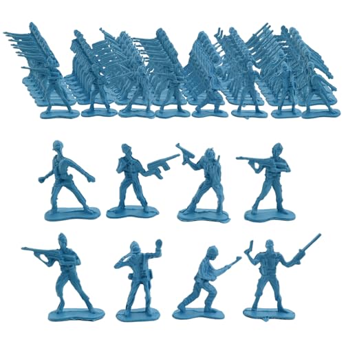 Larfraecy Soldaten Figuren 100 Stück Mini-Soldatenfiguren Spielzeug,Soldaten Spielset für Jungen Soldaten Figuren Spielzeug Militärfiguren Armee Männer Figuren Rollenspiele (Blau) von Larfraecy