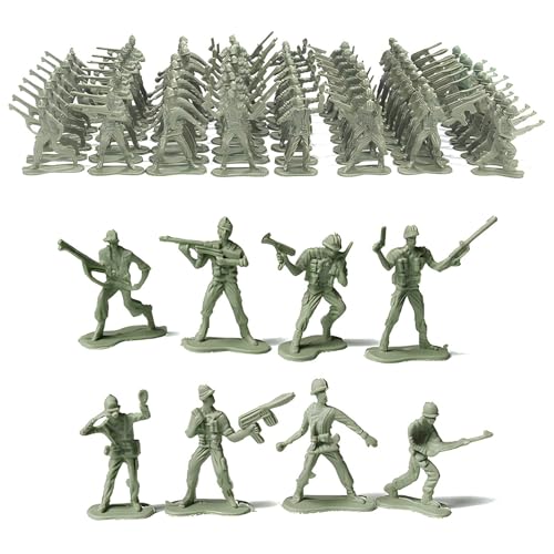 Larfraecy Soldaten Figuren 100 Stück Mini-Soldatenfiguren Spielzeug,Soldaten Spielset für Jungen Soldaten Figuren Spielzeug Militärfiguren Armee Männer Figuren Rollenspiele (Grün) von Larfraecy