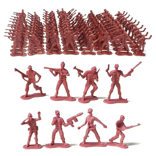 Larfraecy Soldaten Figuren 100 Stück Mini-Soldatenfiguren Spielzeug,Soldaten Spielset für Jungen Soldaten Figuren Spielzeug Militärfiguren Armee Männer Figuren Rollenspiele (Rot) von Larfraecy