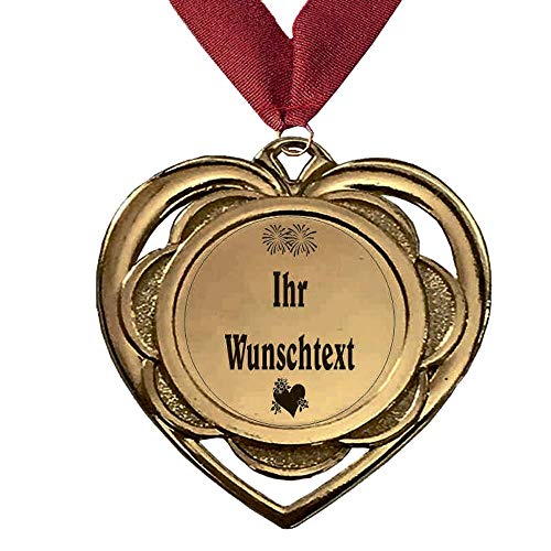 Larius Group Medaille Herzchen Ich Liebe Dich Mein Schatz BZW. Wunschtext Geburtstag Geschenk Orden aus Metall Herz inkl. Halsband (mit Wunschtext und Halsband) von Larius