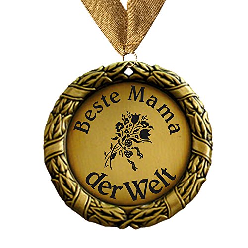 Larius Group Medaille Ø 70 mm Beste Mama der Welt BZW. Ihr Wunschtext Emblem Halsband Geschenk von Larius