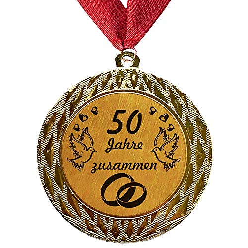 Larius Group Medaille Orden 50 Jahre zusammen Goldene Hochzeit Goldhochzeit Jubilar Geschenk von Larius