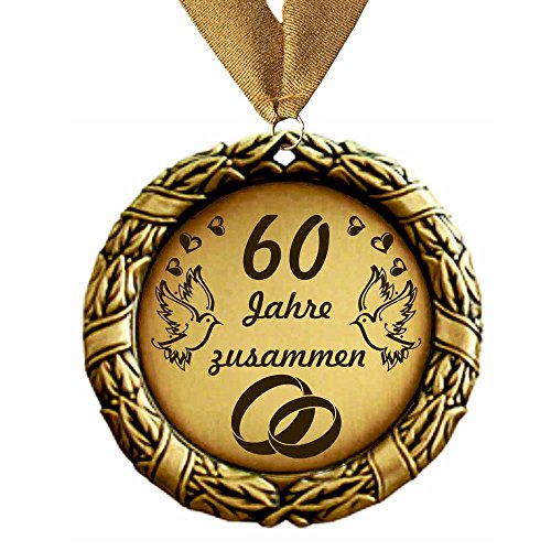 Larius Group Medaille Orden 60 Jahre zusammen Diamanthochzeit Diamantene Hochzeitzeit von Larius