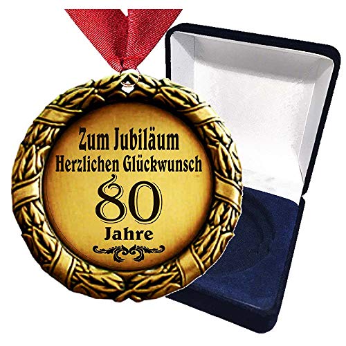 Larius Group Medaille Orden zum Jubiläum Geburtstag 80 Jahre Auszeichnung Ehrenorden zum Geburtstag Geschenk Jubilar Persönlichen Orden zum Geburtstag mit Schachtel von Larius