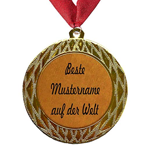 Larius Group Orden/Medaille mit Name/Wunschtext Namenstag Jubiläum Geburtstag Geschenk Emblem Halsband 70 mm von Larius