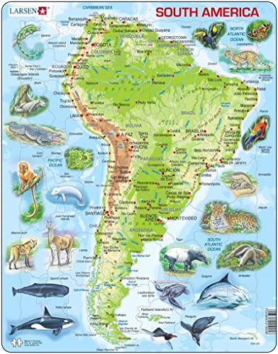 Larsen A25 Rahmenpuzzle "Südamerika" 65 Teile von Larsen