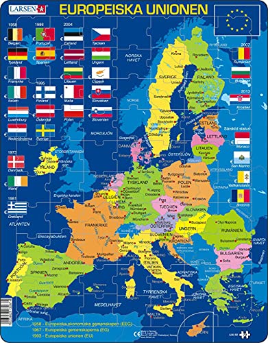 Larsen A39 Die Europäische Union (EU), Schwedisch Ausgabe, Rahmenpuzzle mit 70 Teilen von Larsen