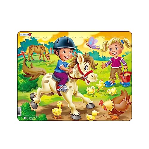 Larsen BM8 Rahmenpuzzle für Kinder I Pony reiten und Hühner füttern I Puzzle ab 3 Jahre I Schönes Kinderpuzzle mit 16 Teilen I Spiel, Spaß & Lernen Larsen BM8 Rahmenpuzzle für Kinder I Pony reiten und Hühner füttern I Puzzle ab 3 Jahre I Schönes Kinderpuzzle mit 16 Teilen I Spiel, Spaß & Lernen von Larsen