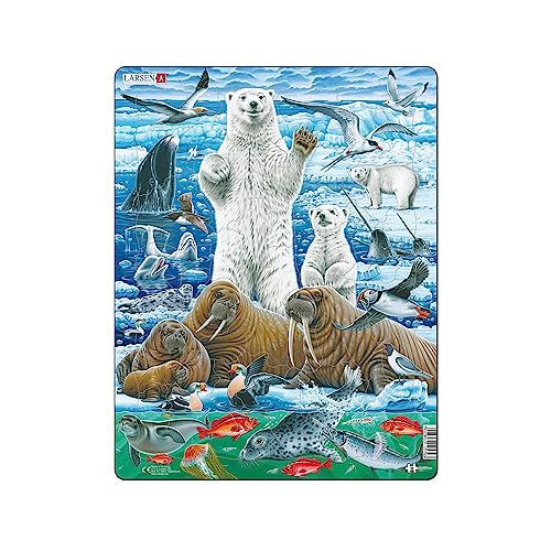 Larsen FH42 Eisbären und Walrosse auf dem arktischen Packeis, 46-teiliges Rahmenpuzzles Jigsaw Puzzle von Larsen