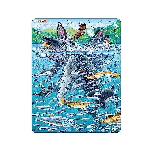 Larsen FH47 Buckelwale in Einer Schule von Heringen, 140 Teile Rahmenpuzzles Jigsaw Puzzle von Larsen