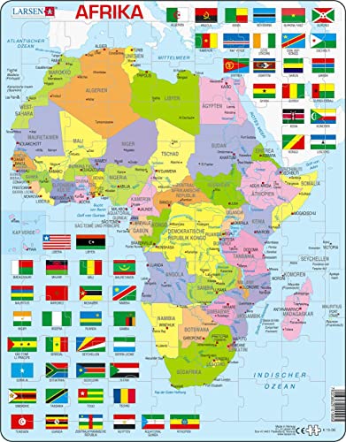 Larsen K13 Politische Karte Afrikas, Deutsch Ausgabe, Rahmenpuzzle mit 70 Teilen von Larsen