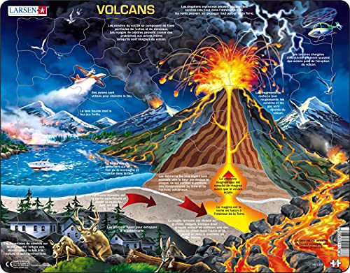 Larsen NB2 Vulkane, Französisch Ausgabe, Rahmenpuzzle mit 70 Teilen von Larsen