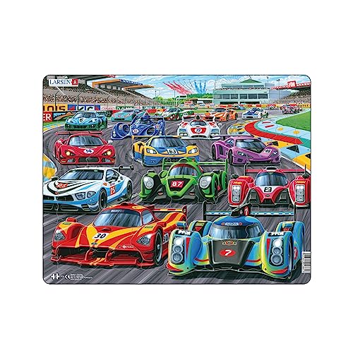 Larsen PG1 Racing Cars auf der Strecke, 38 Teile Rahmenpuzzles Jigsaw Puzzle von Larsen