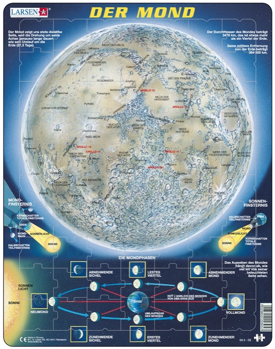 Larsen Rahmenpuzzle - Der Mond 70 Teile Puzzle Larsen-SS5-DE von Larsen