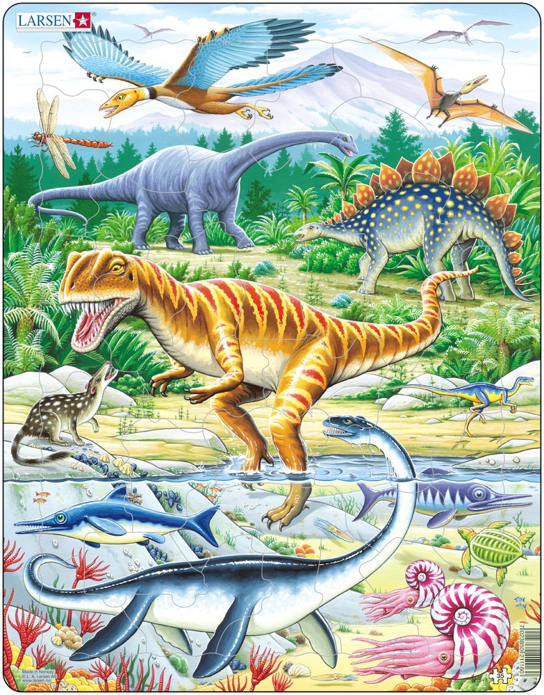 Larsen Rahmenpuzzle - Dinosaurier 35 Teile Puzzle Larsen-FH16 von Larsen