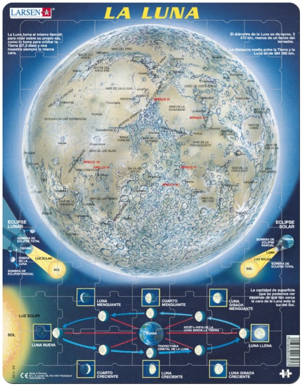 Larsen Rahmenpuzzle - La Luna (auf Spanisch) 70 Teile Puzzle Larsen-SS5-ES von Larsen