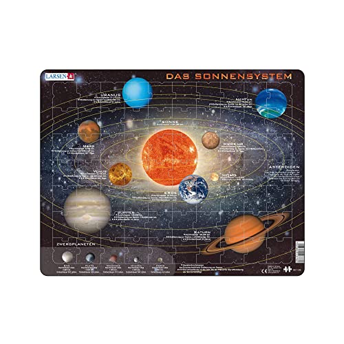 Larsen SS1 Sonnensystem Puzzle (70 Teile) - Deutsch | Kinder 4-12 Jahre | Entwicklungspuzzle | Hergestellt in Norwegen von Larsen