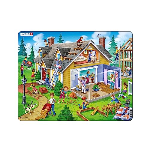 Larsen US18 Rahmenpuzzle für Kinder I Do-It-Yourself Haus & Gartenarbeit I Puzzle ab 3 Jahre I Tolles Kinderpuzzle mit 62 Teilen I Spielspaß & Lernen von Larsen