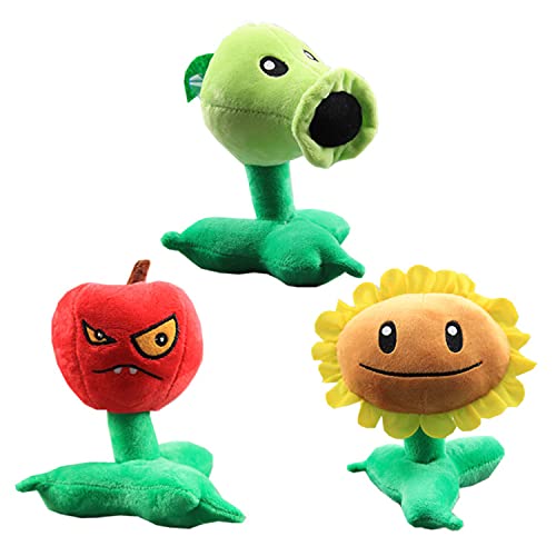 Laruokivi Peashooter & Cherry & SunFlower Plüschtiere Set Pflanzen Obst Weiche Gefüllte Puppe 3pcs Geschenk von Laruokivi