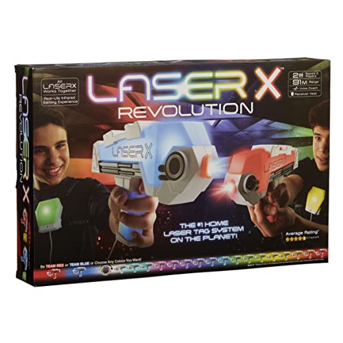 Laser X Revolution Double Blasters, Orange/Abendrot im Zickzackmuster (Sunset Chevron) von Laser X