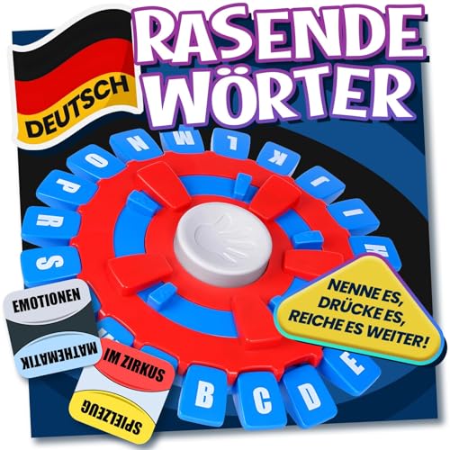 Laspi Wörter Spiel, Deutsh Version - Wortspiel Buchstaben Drücken mit Timer, Familienspiele Brettspiele Partyspiele, 2-8 Spieler, Für Kinder und Erwachsene von Laspi