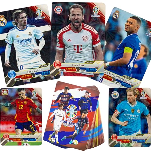 Euro-Fußballkarten 2024 – 32 der größten Fußballspieler-Karten Tolles Geschenk für Sammler und Fußball-Fans. 4 Fußballkarten. Jede Packung enthält verschiedene Karten, um unvergessliche Momente zu von Latherok