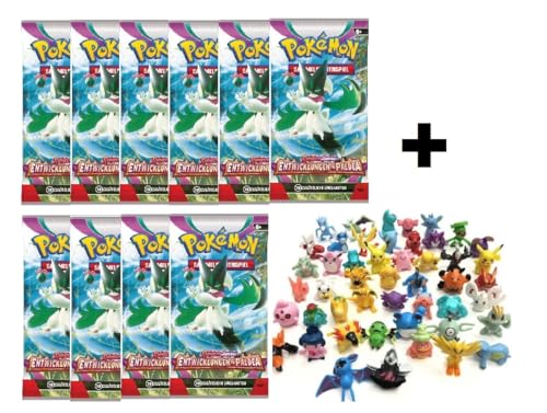 Pokemon Booster Packs Sammelkarten deutsch | + 3 Sammelfiguren (Entwicklungen in Paldea, 5, Stück) von Laubner