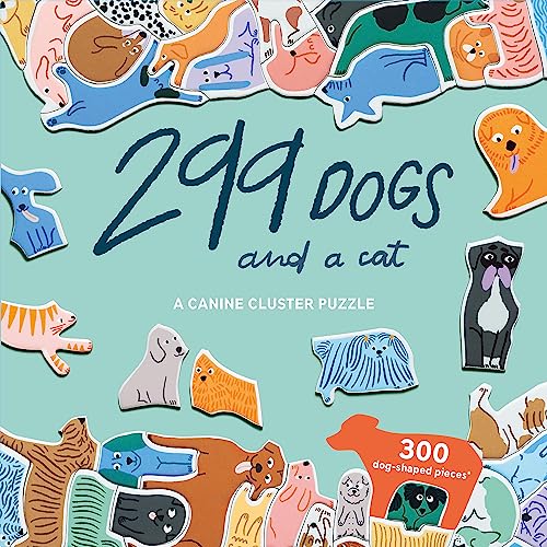 Laurence King 9781913947156 299 Dogs (and a cat) Katze Hunde-Cluster-Puzzle, Teal/Turquoise Green von Laurence King