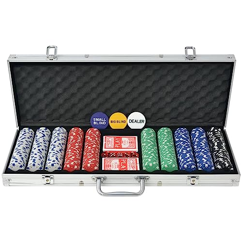 Spiele, Pokerchips & SetsPoker Set mit 500 Chips Aluminium von Lauuoeriau