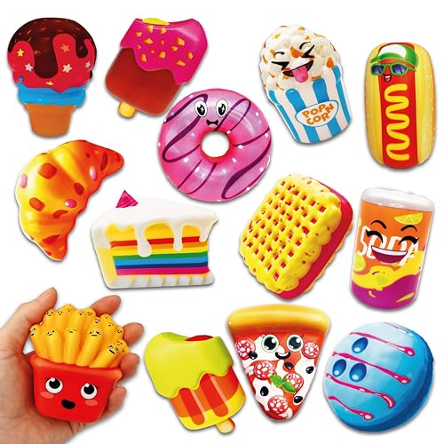 Lavatelli - Set mit 13 Stück Squishy Toys in Form von Lebensmitteln, Mitgebsel Kindergeburtstag und Geschenke, 8 cm, Spiele, Gadgets, Geschenke und Geschenkideen für Jungen und Mädchen von Lavatelli