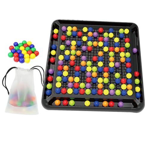 Brettspiele für Kleinkinder, Brettspiele für Regenbogenball -Strategie, Schachbrettlernspielzeug mit 168 Regenbogenball, kreative Tabletop Family Party für Erwachsene und Kinder, Schachbrett von Lawnrden