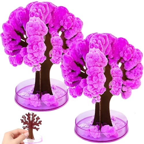 Lawnrden 2pcs kristallanbauer Baum mit 3 Tränkeln Mini Papierkristallanbau Kit für Kids Creative Educational DIY Science Kit für Schreibtisch Bücherregal Home -Classroom -Dekor, Kristallwachstum Baum von Lawnrden