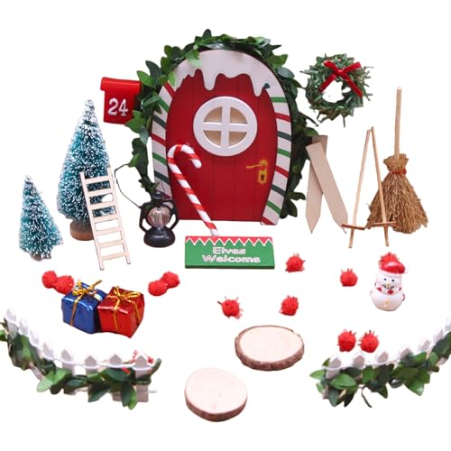 Lawnrden Dollhouse Miniaturen 1 Set winzige Märchentüren mit Weihnachtsbaumzaun Schneemann -Rohr Alnder und mehr für das Weihnachtsdekor | Kinderpuppenhausspielzeug Lawnrden Dollhouse Miniaturen 1 Set winzige Märchentüren mit Weihnachtsbaumzaun Schneemann -Rohr Alnder und mehr für das Weihnachtsdekor | Kinderpuppenhausspielzeug von Lawnrden
