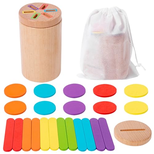 Lawnrden Farbsortiers sensorisches Spielzeug, 2-in-1-Form & Farbsortierspielzeug, Holz mit magnetischem Deckel, Bildungsmontessori für 36 m+ Kleinkind | Lawnrden Farbsortiers sensorisches Spielzeug, 2-in-1-Form & Farbsortierspielzeug, Holz mit magnetischem Deckel, Bildungsmontessori für 36 m+ Kleinkind | von Lawnrden