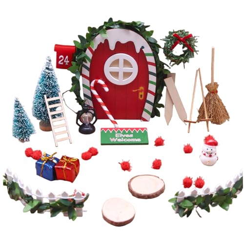 Lawnrden Feentür für Wand, Puppenhaus Miniaturen 1 Set winzige Märchentüren mit Weihnachtsbaumzaun Schneemann -Rohr Alnder und mehr für Weihnachtsdekoration Lawnrden Feentür für Wand, Puppenhaus Miniaturen 1 Set winzige Märchentüren mit Weihnachtsbaumzaun Schneemann -Rohr Alnder und mehr für Weihnachtsdekoration von Lawnrden