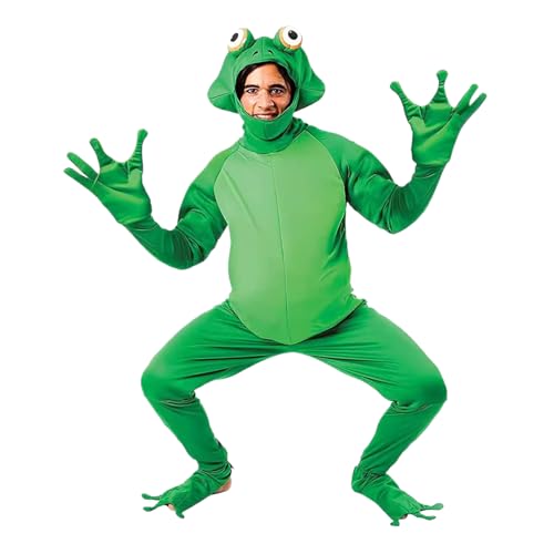 Lawnrden Halloween -Kostüme Cosplay Frog Kostüm, Unisex Adult Onesie Pyjamas, einteilige Cosplay -Dress -up -Froschanzug - L. von Lawnrden