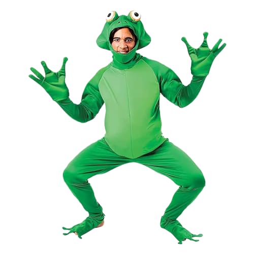 Lawnrden Halloween Kostüme Cosplay Frog Kostüm, Unisex Adult Onesie Pyjamas, einteiliger Cosplay -Dress -up -Froschanzug - M. von Lawnrden