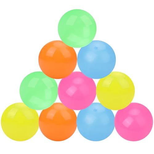 Lawnrden Klebrige Bälle 10pcs 2,4 Zoll Glühen in den dunklen Dreamkugeln 5 Farben Elastische Deckenbälle Stressbälle für Kinder und Erwachsene, Dream Bälle von Lawnrden